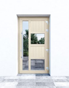 MEGRAME® plastikinės lauko durys, Nr. 3 | Sheffield Oak Light